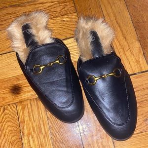Fur lined flats